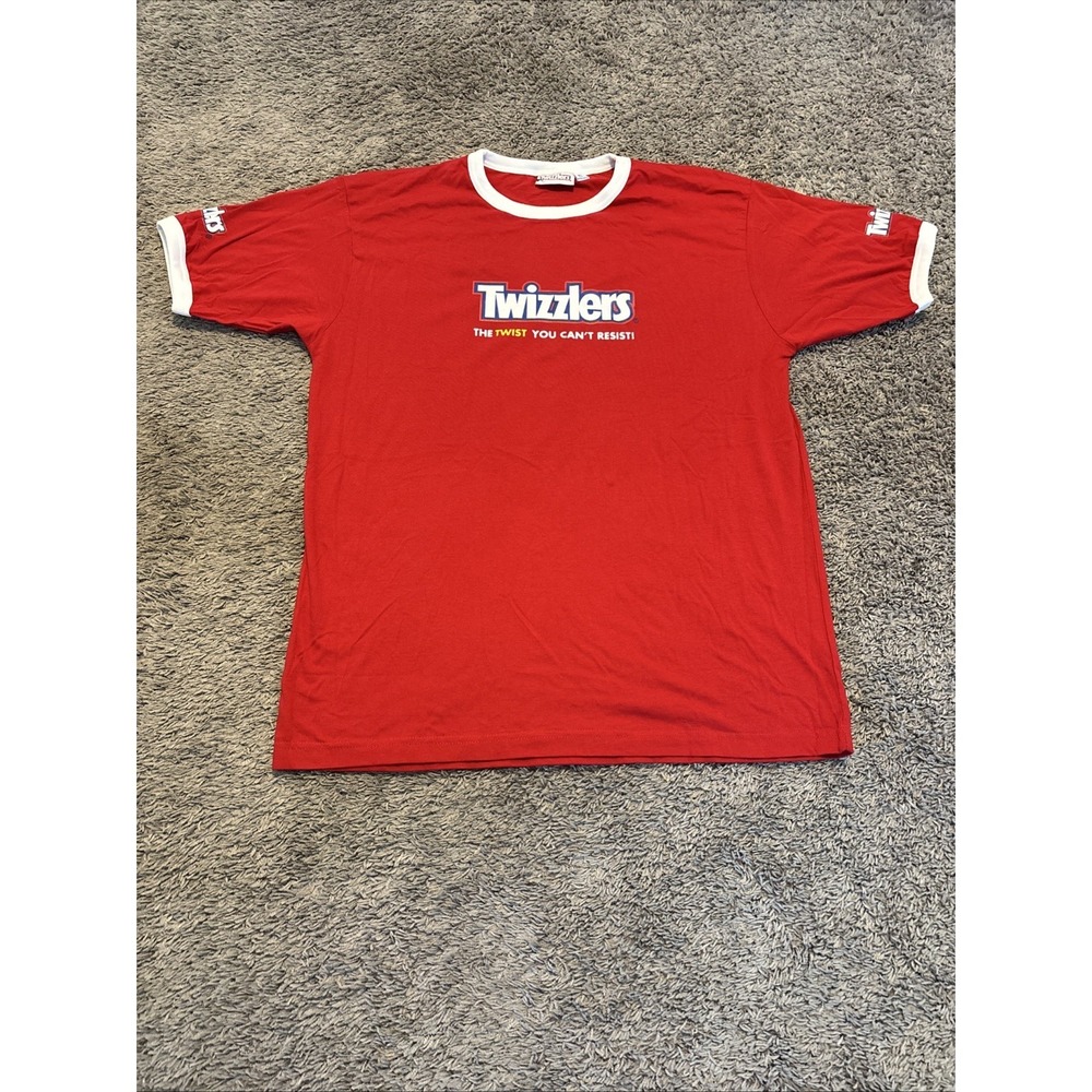 Twizzlers T Shirt Men's XL Red Graphic Logo Short‎ Sleeve Pullover Crew Neck Tee